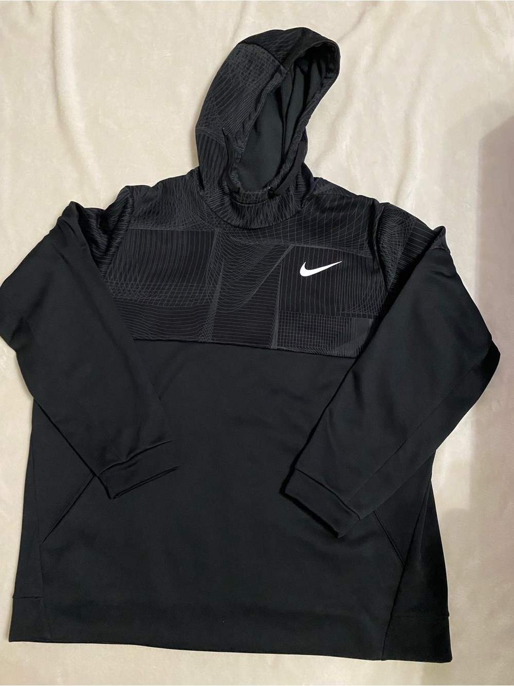 Nike Black Crewneck Hoodie with White Swoosh